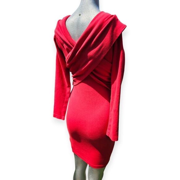 Vintage Yes Red Long Sleeve Mini Dress - Picture 5 of 12